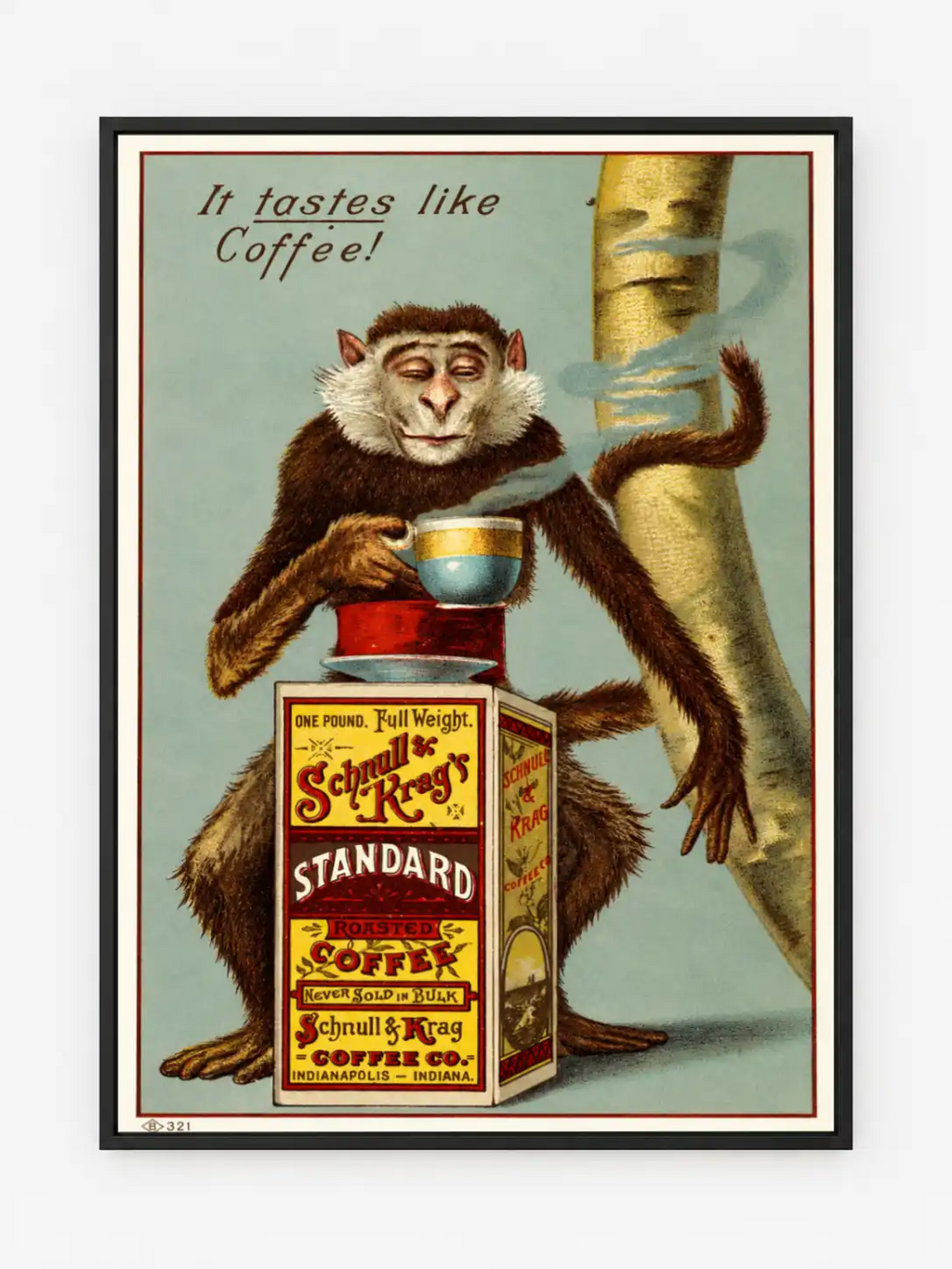 Monkey Coffee Poster
