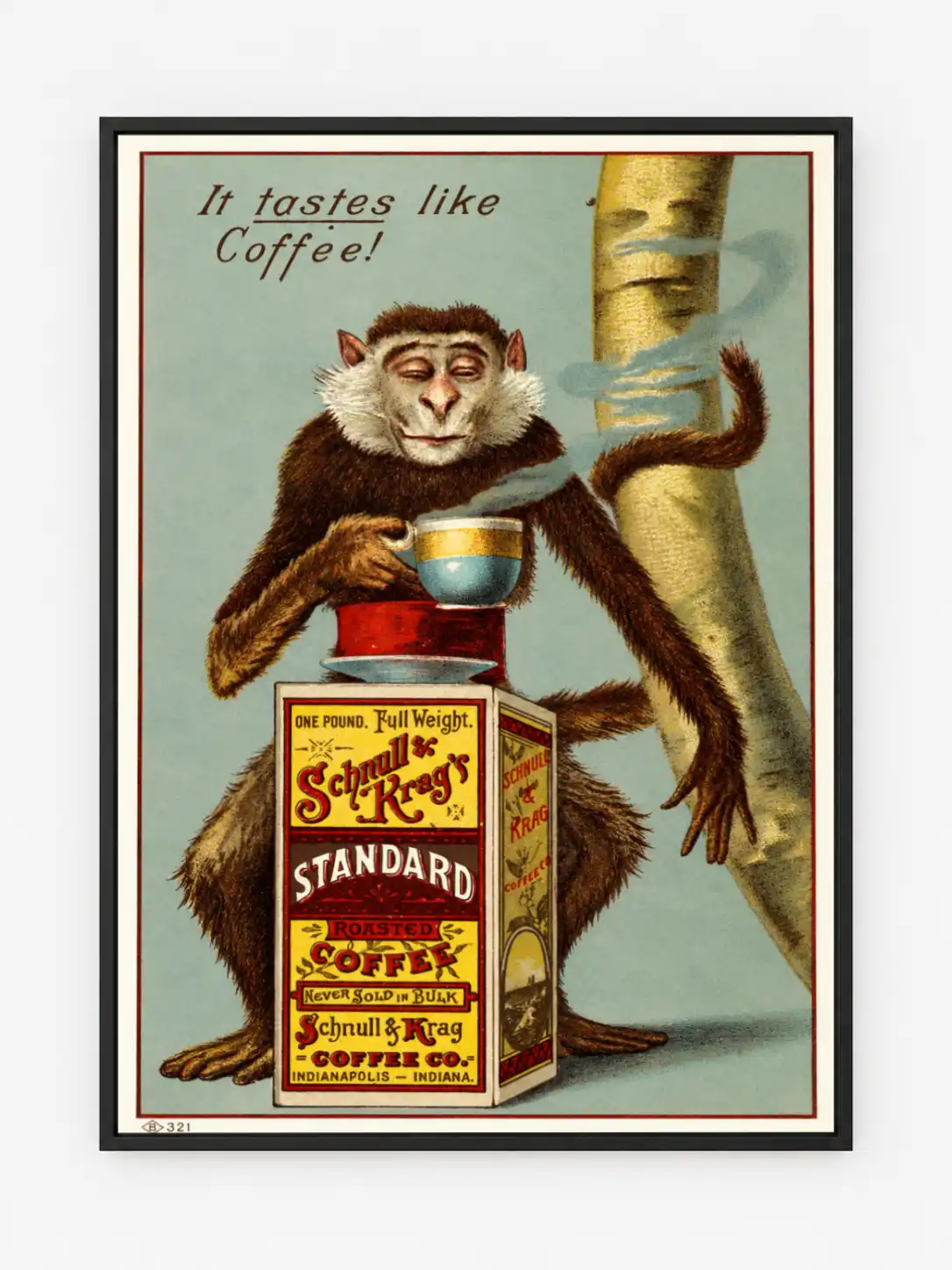 Monkey Coffee Poster