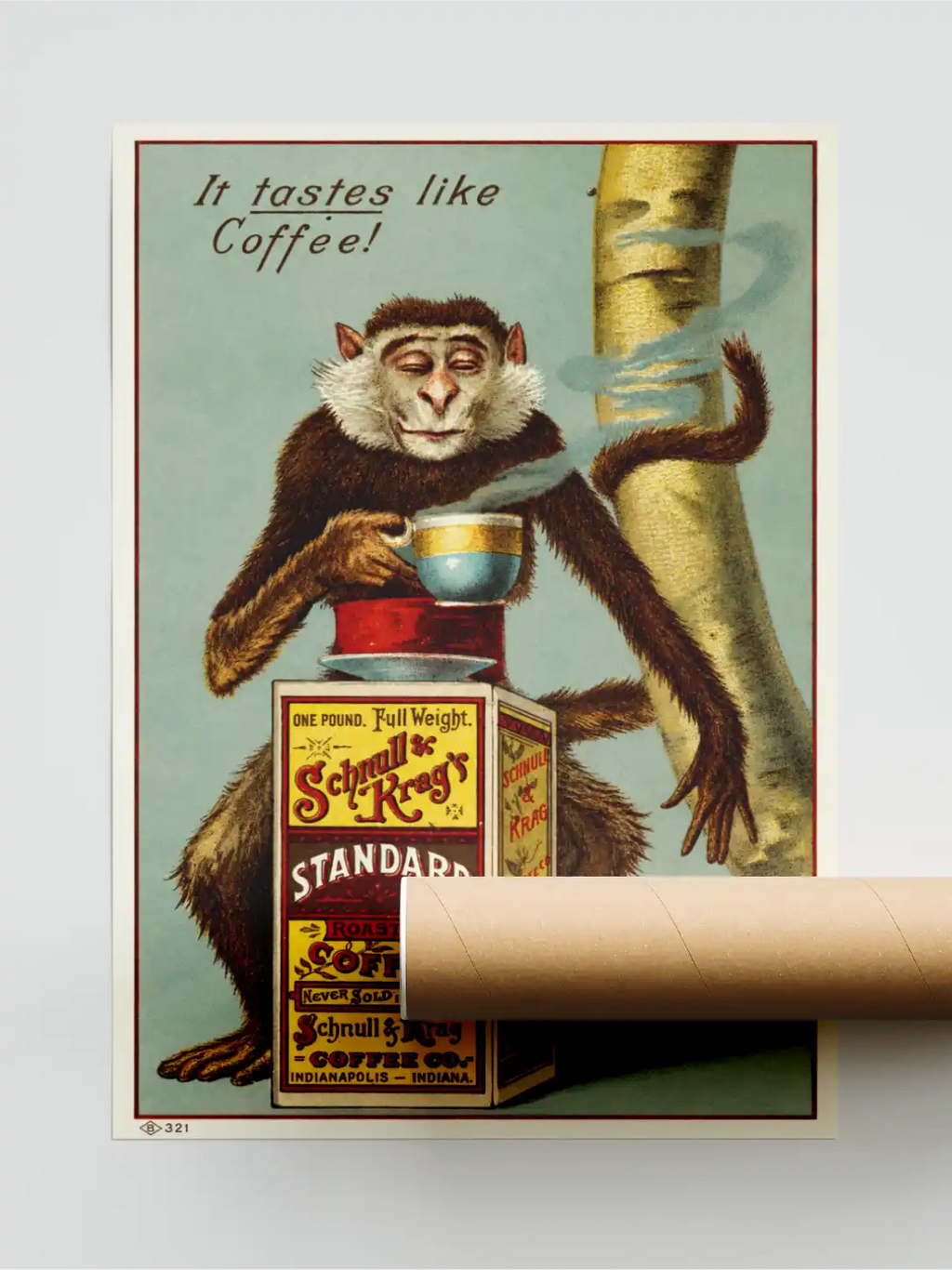 Monkey Coffee Poster