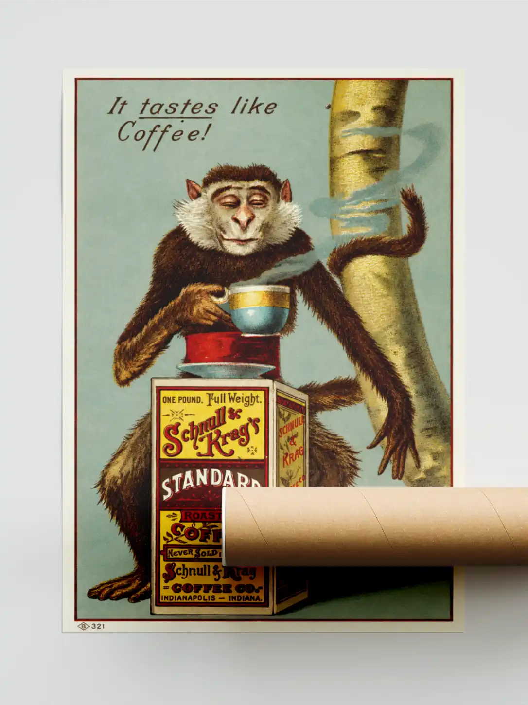 Monkey Coffee Poster