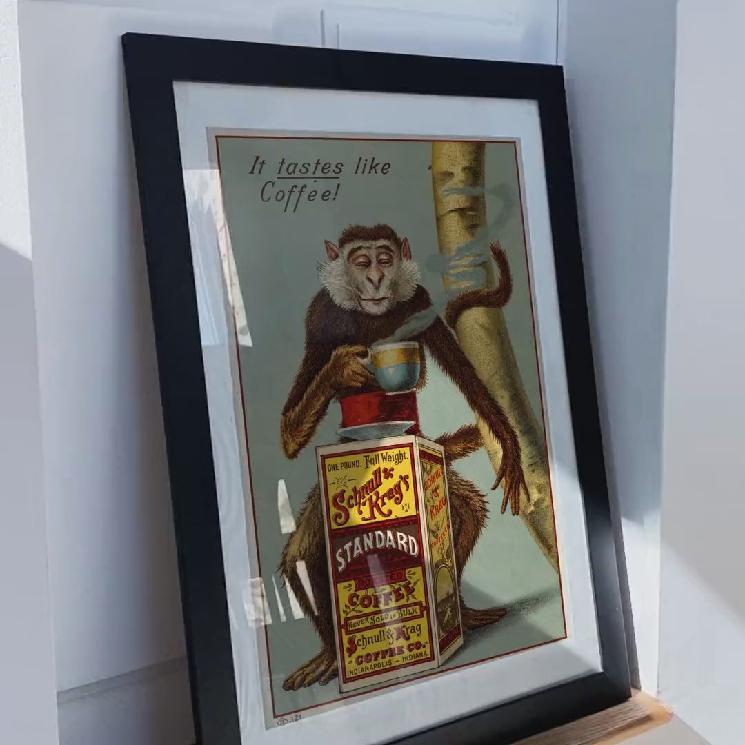 Monkey Coffee Poster
